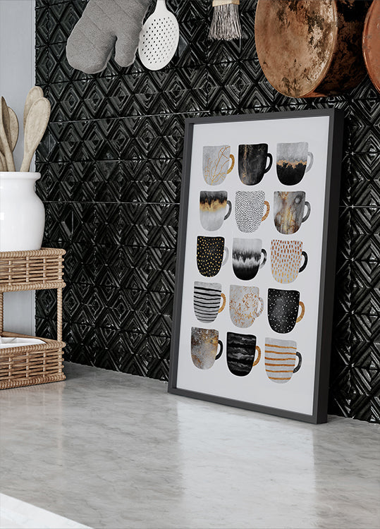 Póster Lindas xícaras de café