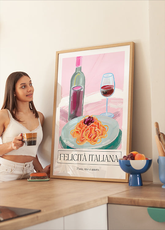 Póster Felicitá Italiana