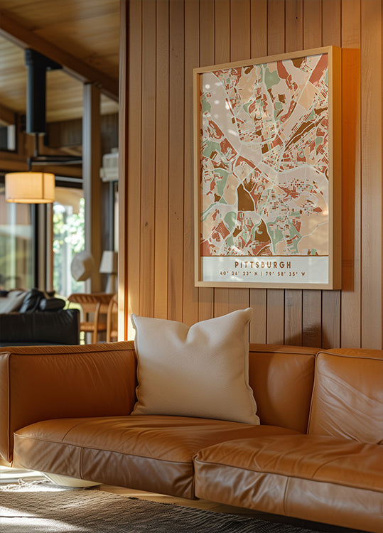 Póster Mapas Pretos Tons de Terra 67