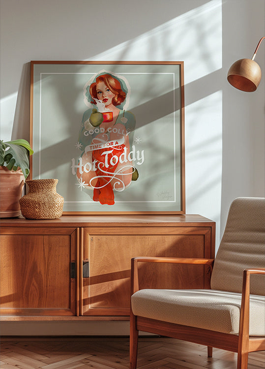 Arte quente de coquetel de inverno vintage Toddy Redhead (NOVO)