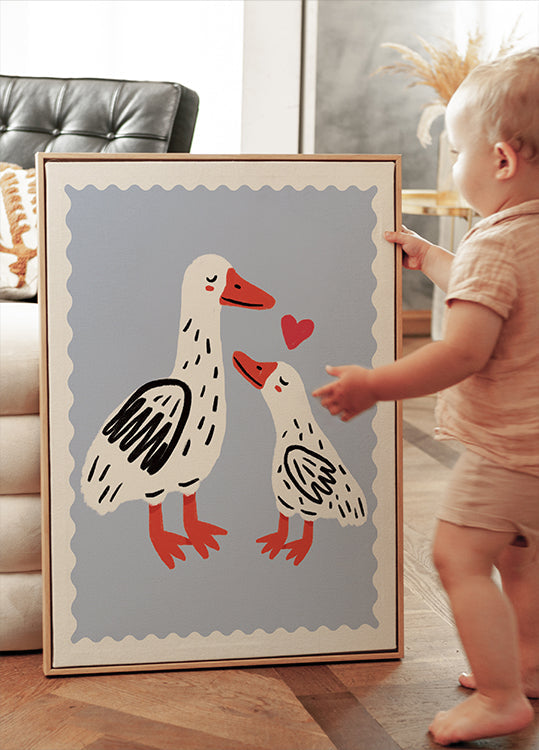 Póster Mãe pato e patinho