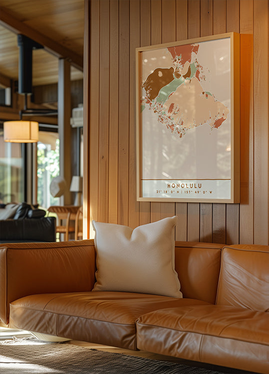 Póster Mapas Pretos Tons de Terra 33