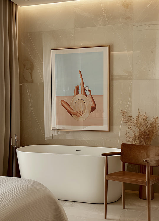 Póster Menina à beira da piscina