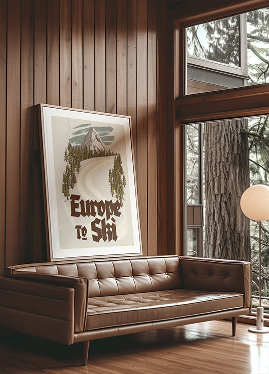 Cartão postal de viagens vintage da Europa para esquiar (NOVO)