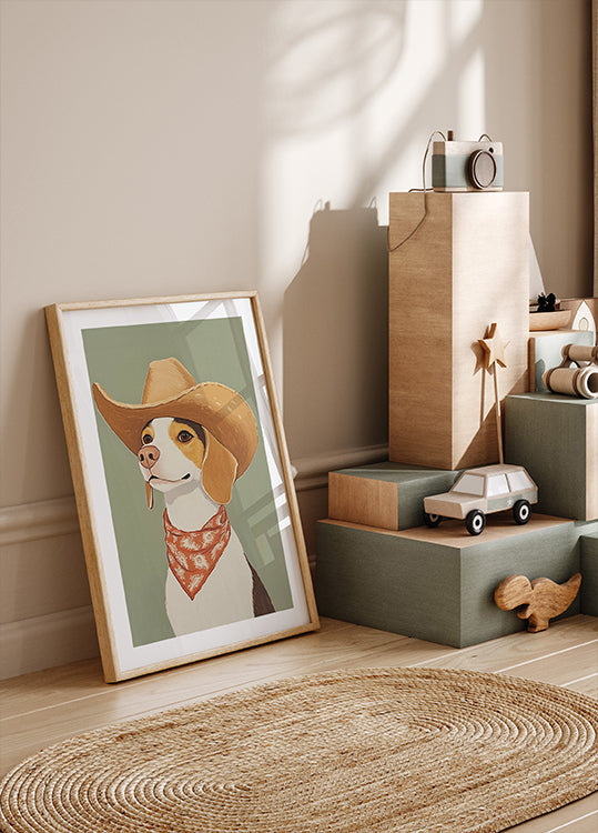 Pôster Cão Beagle Cowboy