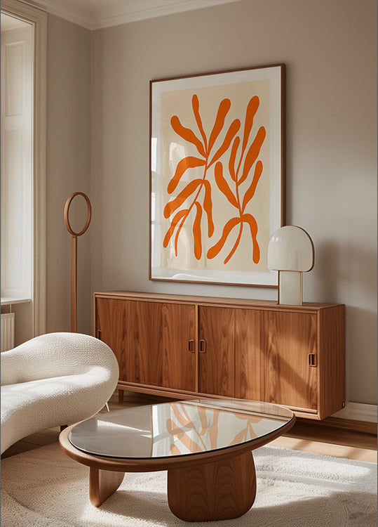 Póster Ramos Estilizados Laranja