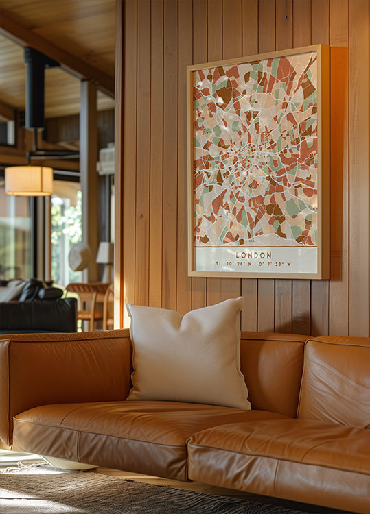 Póster Mapas Pretos Tons de Terra 41