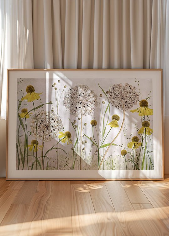 Póster Alliums e Heleniums