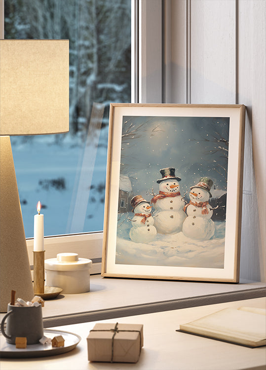 Pôster da família do boneco de neve
