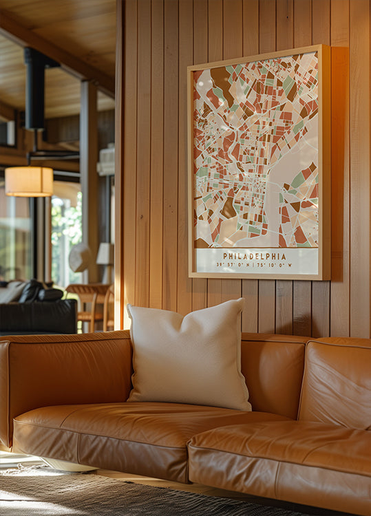 Póster Mapas Pretos Tons de Terra 65