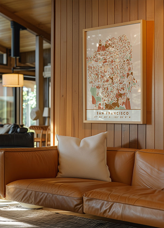 Póster Mapas Pretos Tons de Terra 75