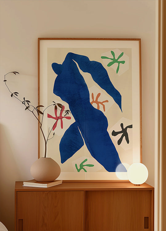 Póster Figura Azul Abstrata