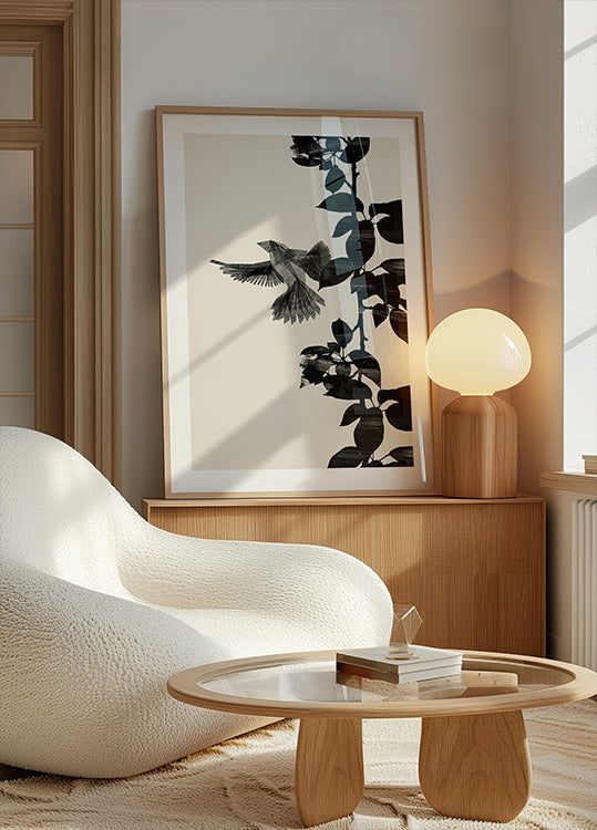 Pôster Pássaro Botânico um 20x30