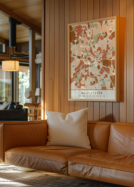 Póster Mapas Pretos Tons de Terra 45