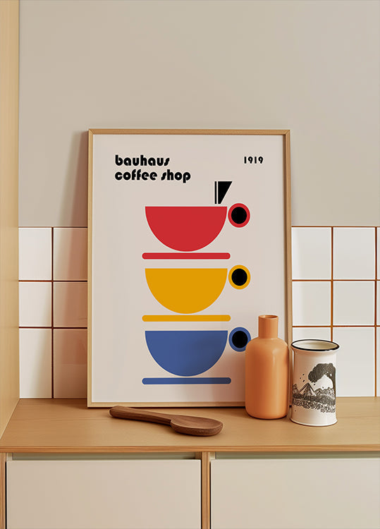 Pôster minimalista do café Bauhaus