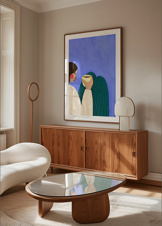 Póster Bebendo Café