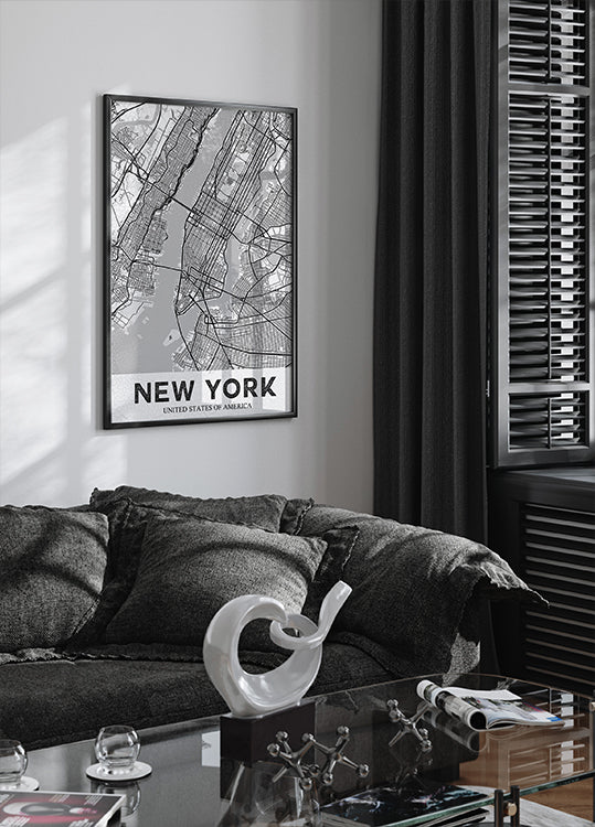 Pôster branco de Nova York
