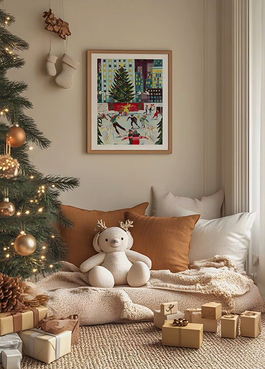 Póster Patinação no gelo no Rockefeller center