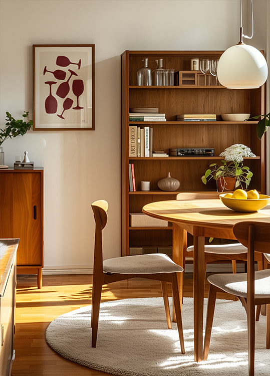 Pôster abstrato de taças de vinho