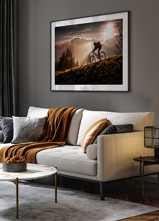 Póster Golden hour bike
