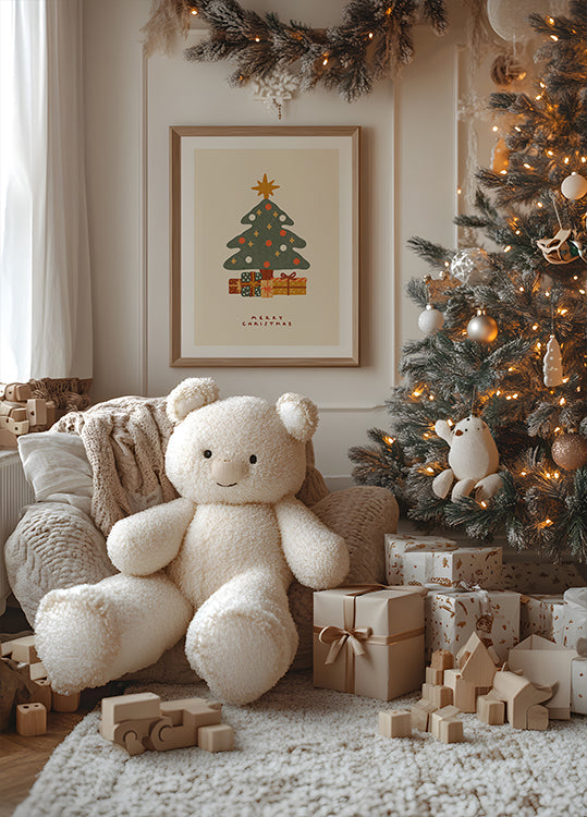 Póster Árvore de natal com presentes