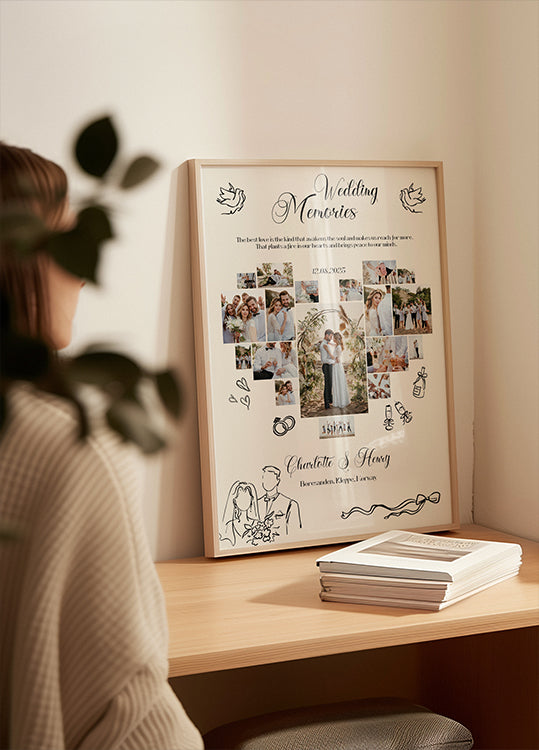 Poster Colagem de fotos de memórias de casamento