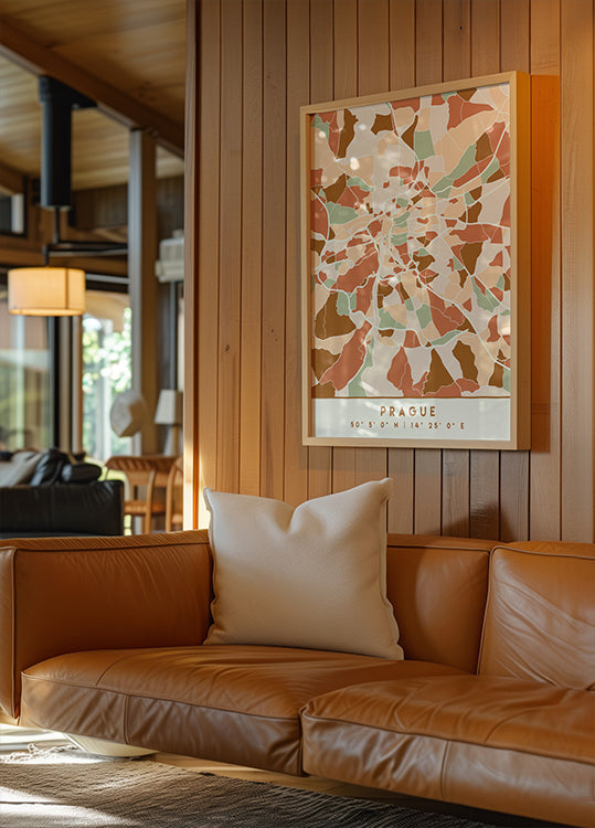 Póster Mapas Pretos Tons de Terra 69