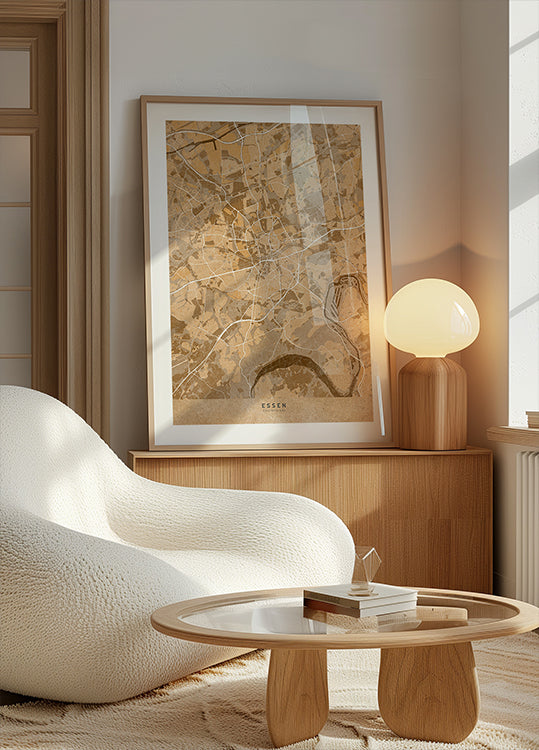 Mapa vintage sépia de Dresden no centro da Alemanha (NOVO)