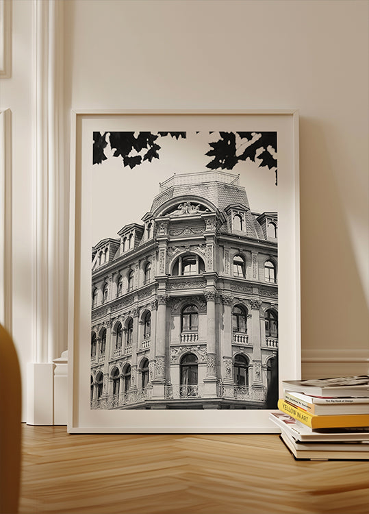 Pôster Townhouse barroco de Viena preto e branco