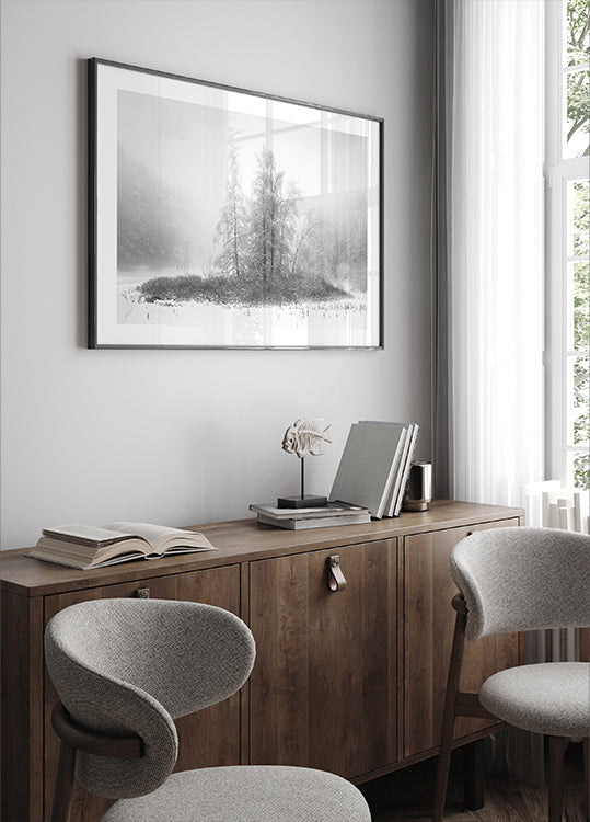 Póster Winter in the mountain