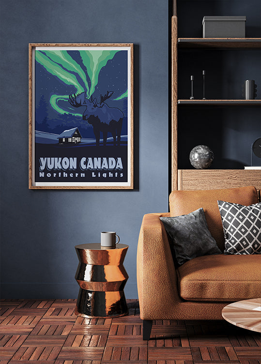 Poster de impressão de viagem de Yukon Canadá