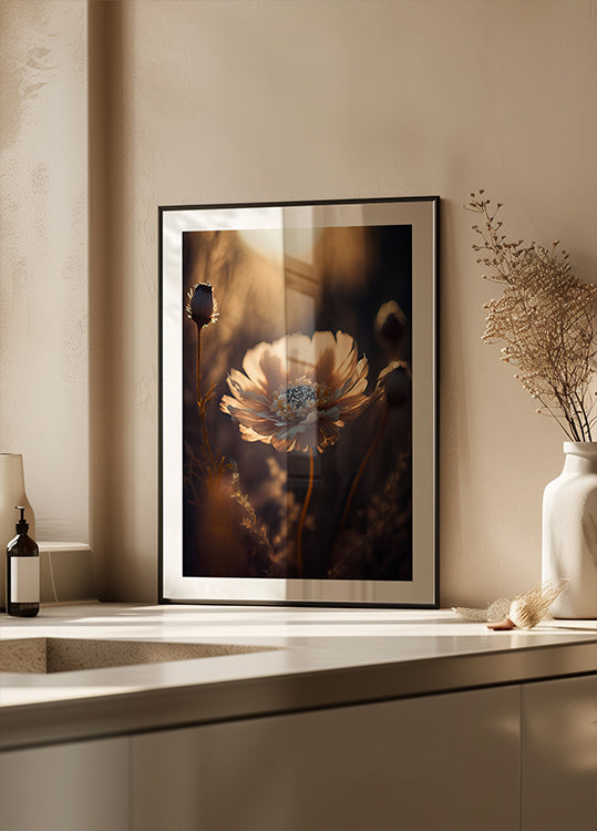 Póster Flor iluminada pelo sol