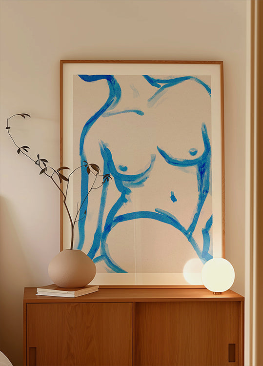 Pôster Nu Contorno Azul