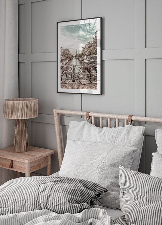 Amsterdã típica | Póster estilo vintage urbano