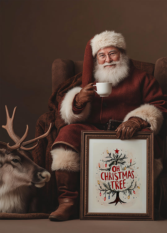 Póster Festivo do brilho da árvore