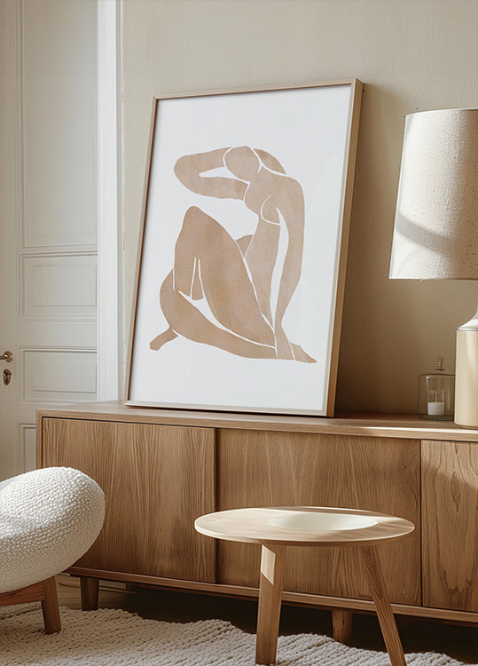 Pôster de arte abstrata em forma de mulheres