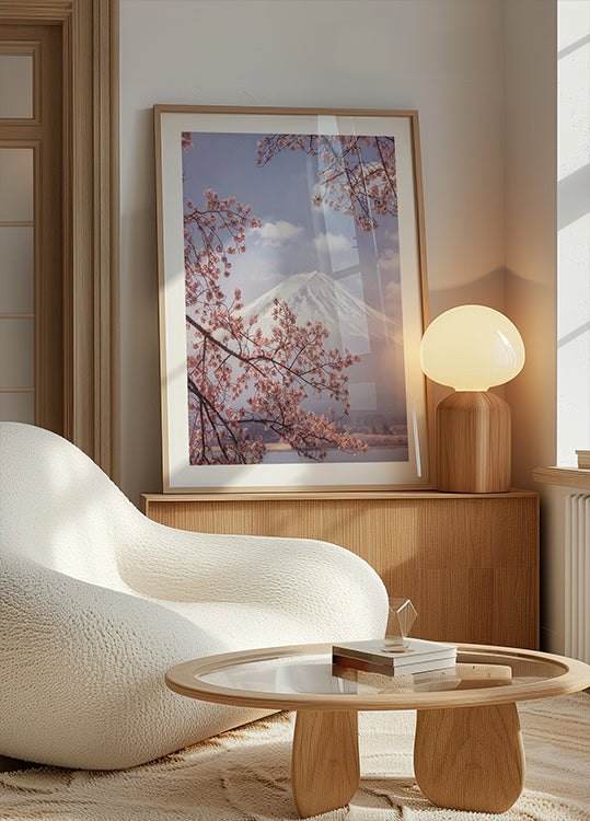 Póster Mt.Fuji nas flores de cerejeira