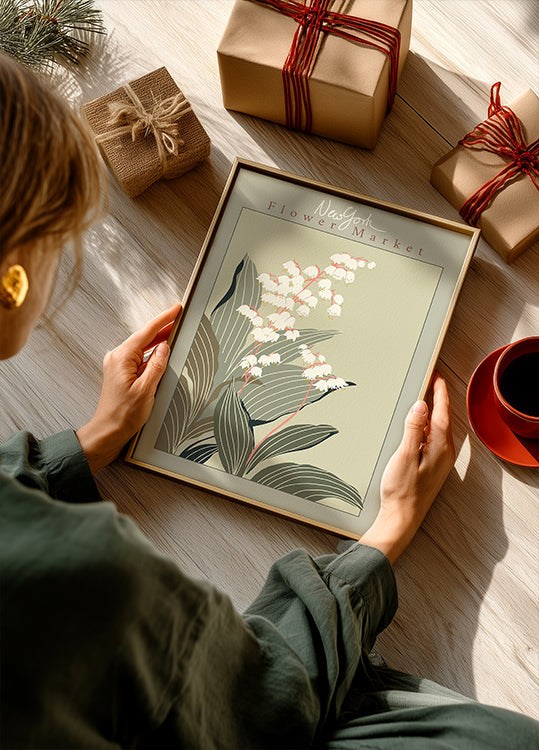 Póster Flower Market New York Lírio do vale