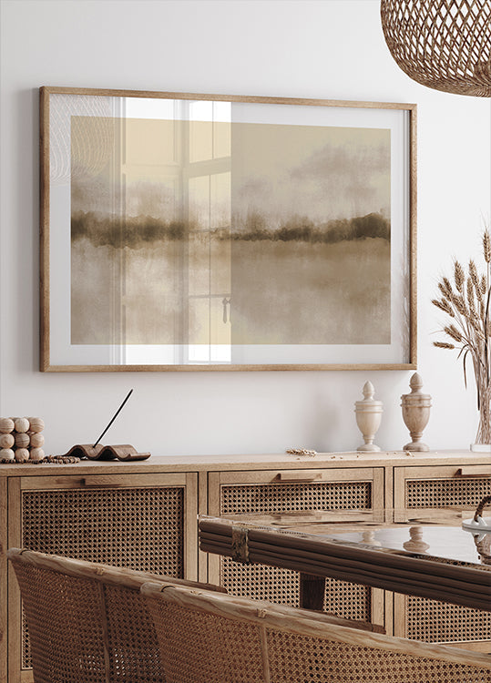 Póster Paisagem abstrata em marrons neutros