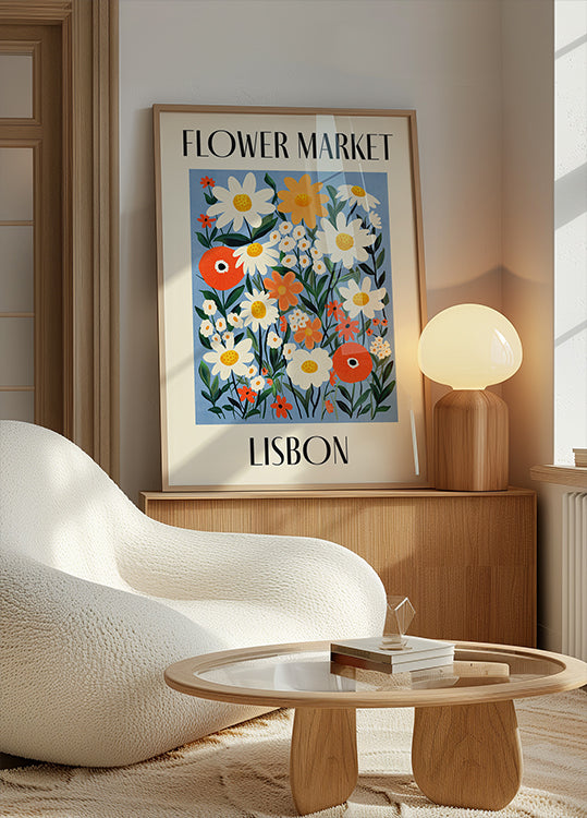 Póster Mercado das Flores Lisboa Portugal