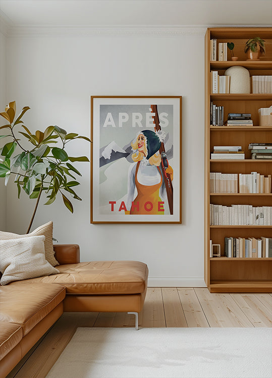 Pôster Arte Pin Up Vintage de Apres Ski Lake Tahoe