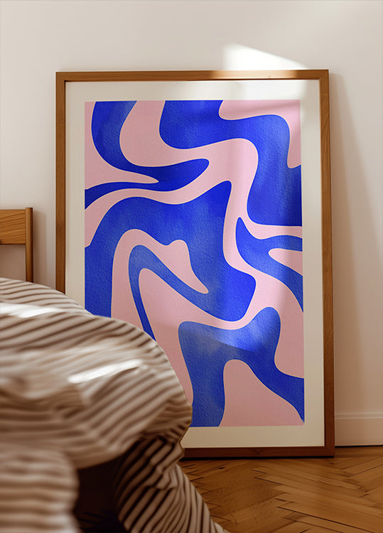 Póster Onda Azul Abstrata
