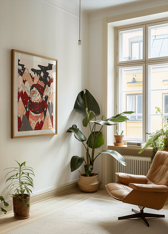 Póster Gato de inverno aconchegante