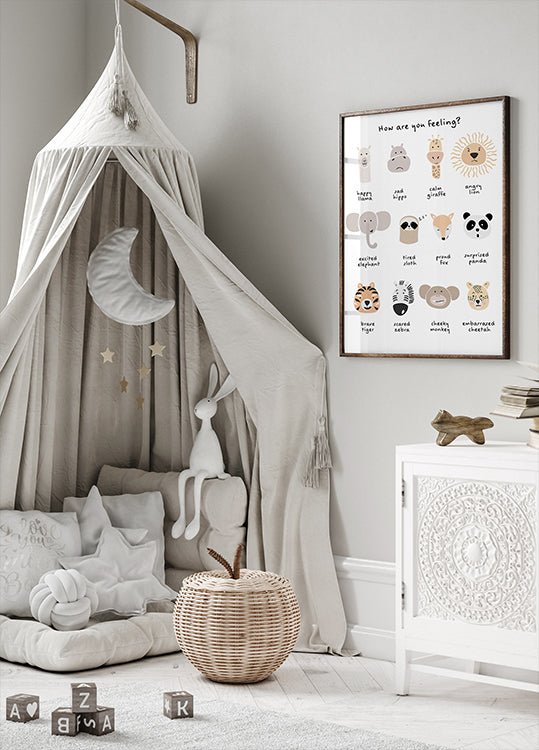 Impressão de emoções calmantes de meditação infantil 1 pôster