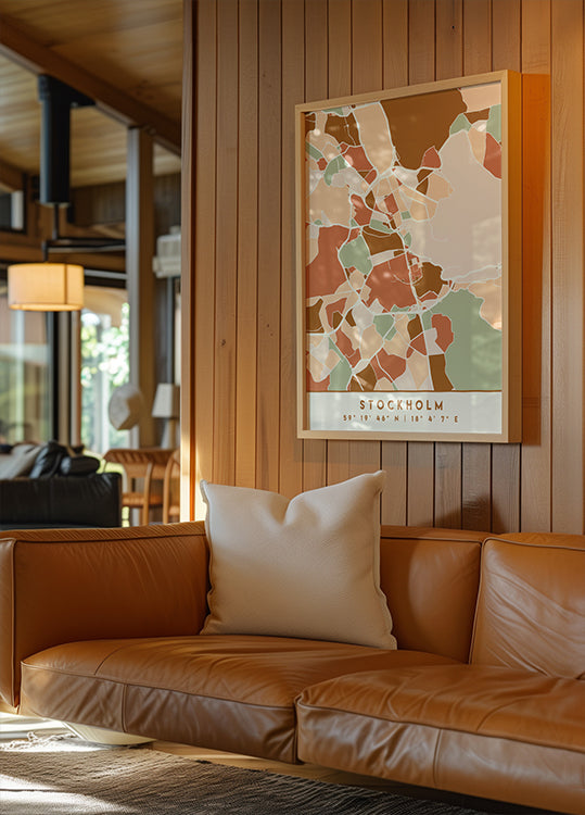 Póster Mapas Pretos Tons de Terra 83