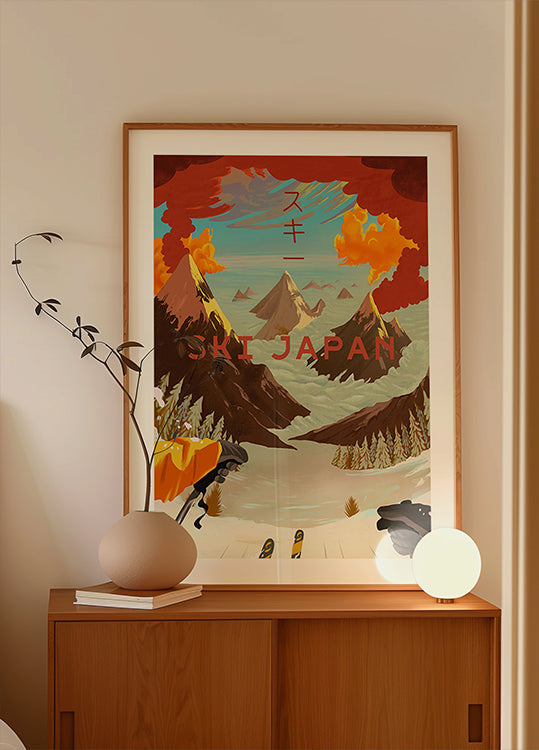 Póster Esqui Japão