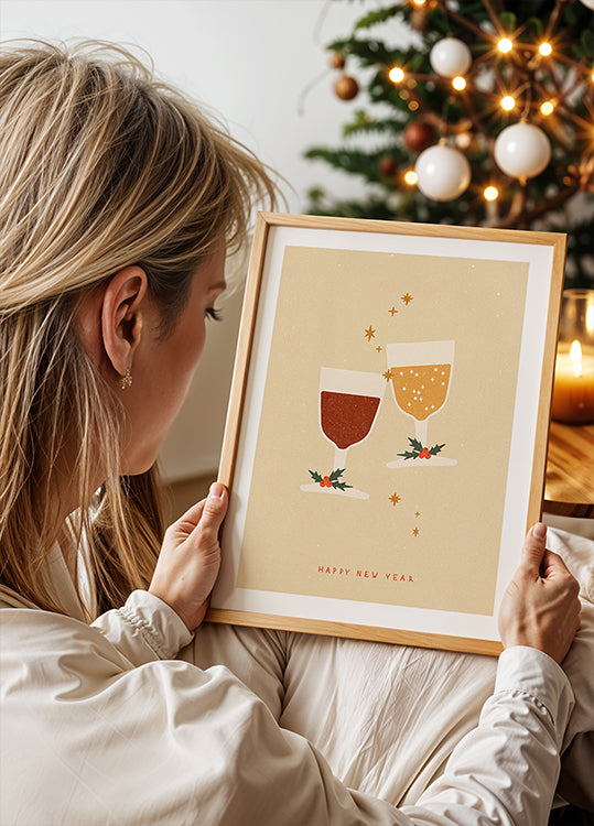 Póster Faça um desejo ao tilintar de copos