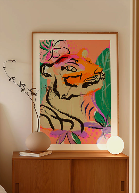 Póster Flor vibrante do tigre