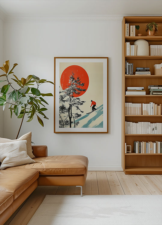 Póster Esquiando no Japão