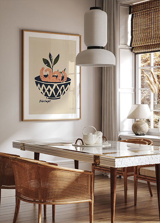 Póster Tigela de delícia de camarão